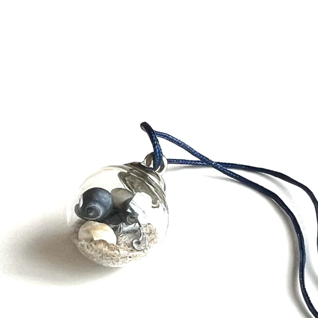 Souvenir met zand en schelpjes