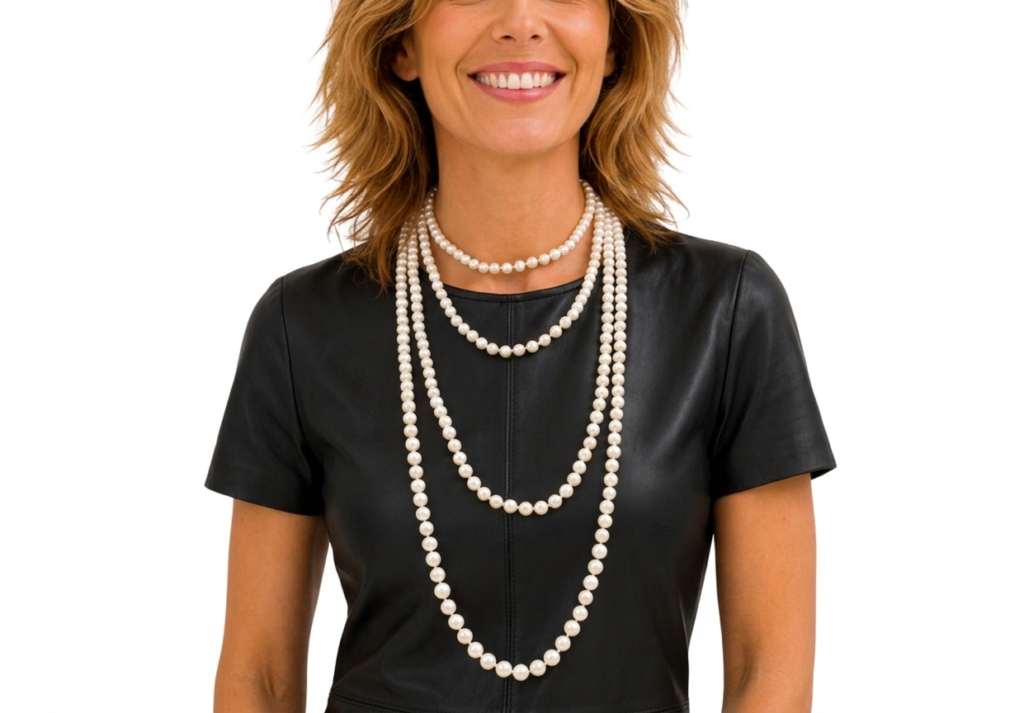 Elegant lang zoetwaterparel collier